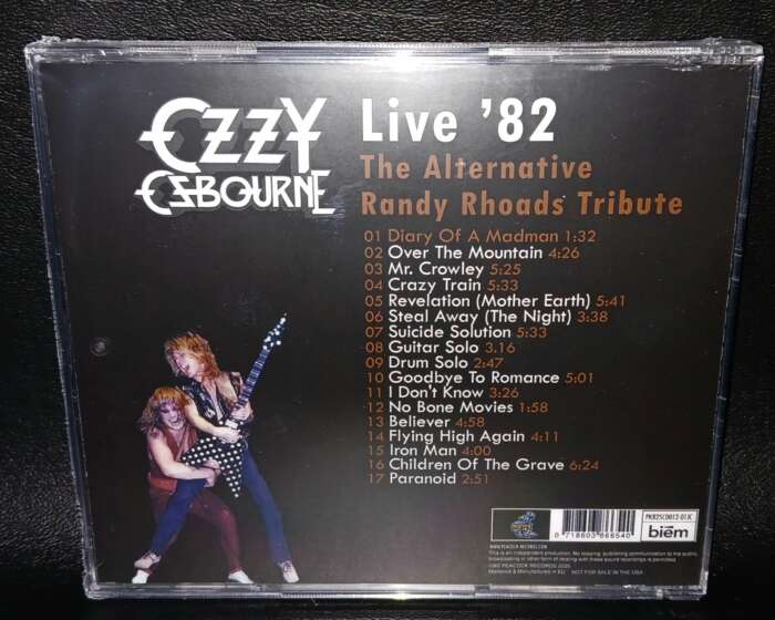 OZZY OSBOURNE - The Alternative Randy Rhoads Tribute (Cal Vista) CD Jewel BRAND NEW - Image 2